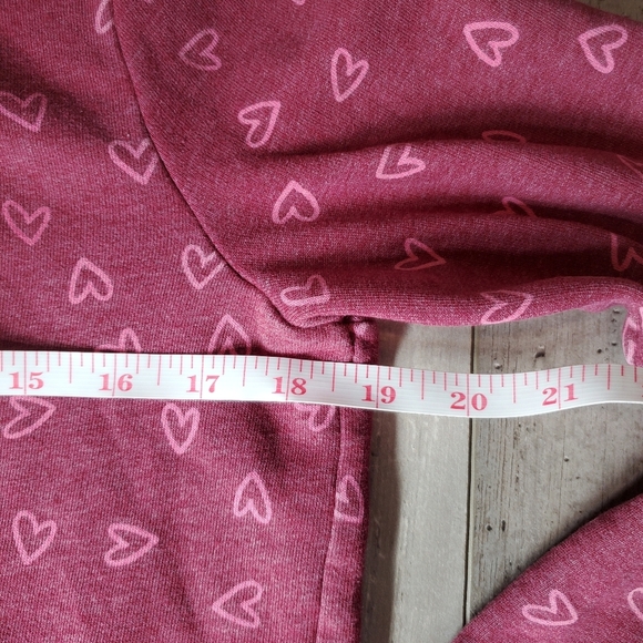 Cat & Jack Burgundy and Pink Heart Pattern Zip-Up Girls Size XL Casual Jacket - Picture 5 of 16